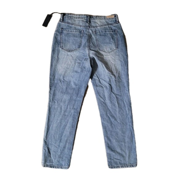 NWT BLANKNYC Jeans Womens 29 The Madison Crop Hi-Rise Distressed Light Blue - Picture 2 of 12